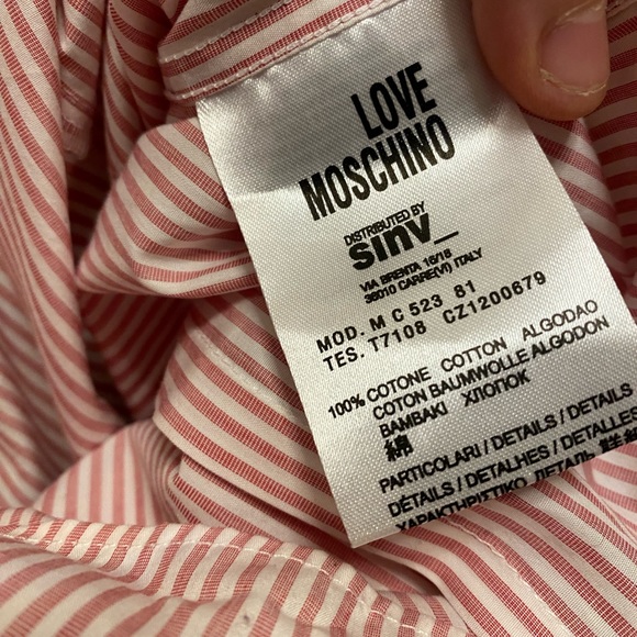 lOVE Moschino pink button down shirt - Picture 11 of 11